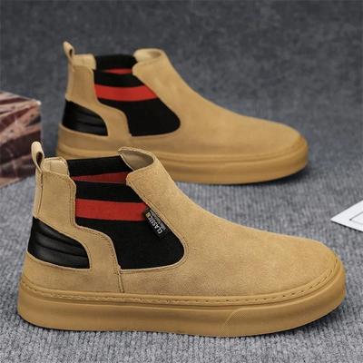 Botas cortas Chelsea vintage de moda para hombre, estilo británico, zapatos planos ligeros antideslizantes, zapatos casuales para deportes al aire libre 2024