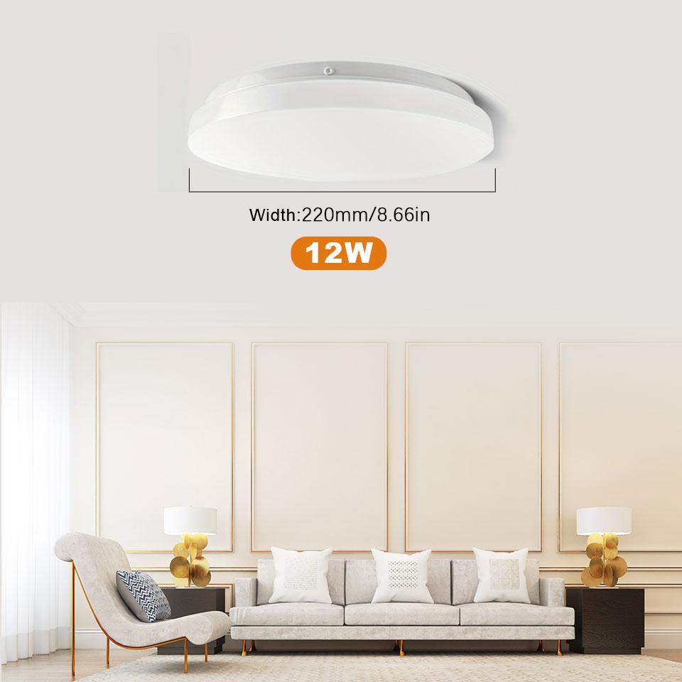 

Led Ceiling Lamp With Motion Sensor 12W 24W Smart Home Lighting Led Ceiling Light Fixtures For Entrance Balcony Corridor 85-265V AC85-265V&Cold White