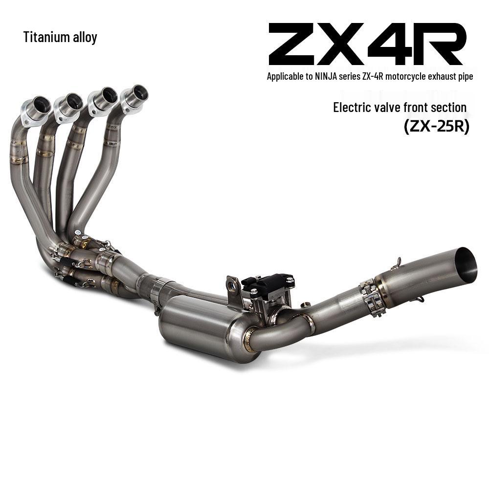 Ninja Motorcycle Exhaust Mod: ZX25R ZX4R Titanium Alloy Electric Valve - 60MM Front Section