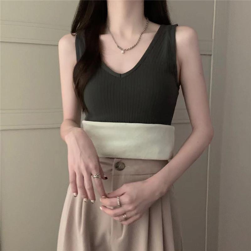 Women's Fleece-Lined Warm Vest: Slim Fit, V-Neck, Comfortable, Cold-Proof for Autumn/Winter