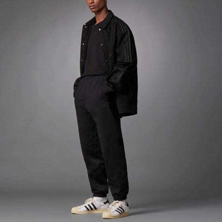 Adidas Originals Trefoil Blue Version Series Solid Casual Sport Pants Men Bottoms Black H23150