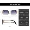 Retro Rimless Polygon Sun Glasses Women Brand Designer Sunglasses Fashion Shades Square Cutting Lens Ladies Frameless Eyeglasses