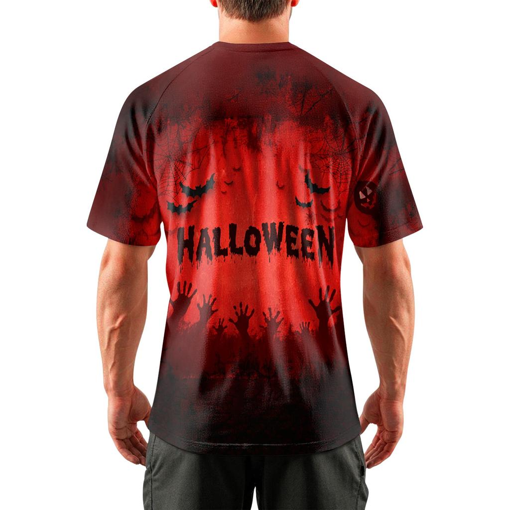 Herre Halloween Trykket Rund Hals Raglan Kort Ermet Topp T-skjorte