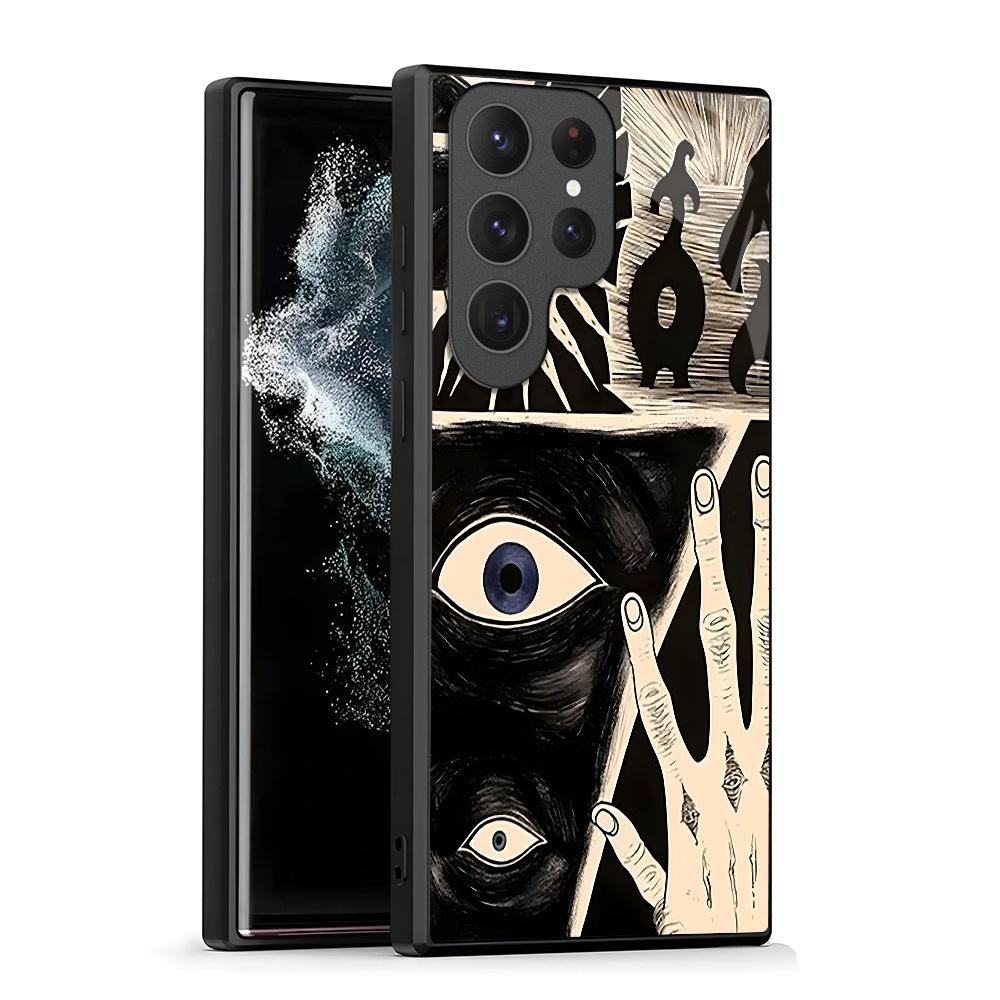 Foreign trade explosion art totem eyes suitable for Samsung S22 + new mobile phone case s25ULtra glass case s24 +