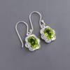Natural Peridot Gemstone 925 Sterling Silver Jewelry Handmade Earrings 1.30" EE-11-9