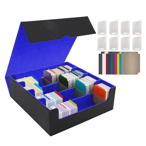 ZWSJLC Deck Case, Card Storage, Large Capacity, PU Leather, Trading Card Storage Box with 24 Dividers and Card Stoppers, Compatible with MTG and Other