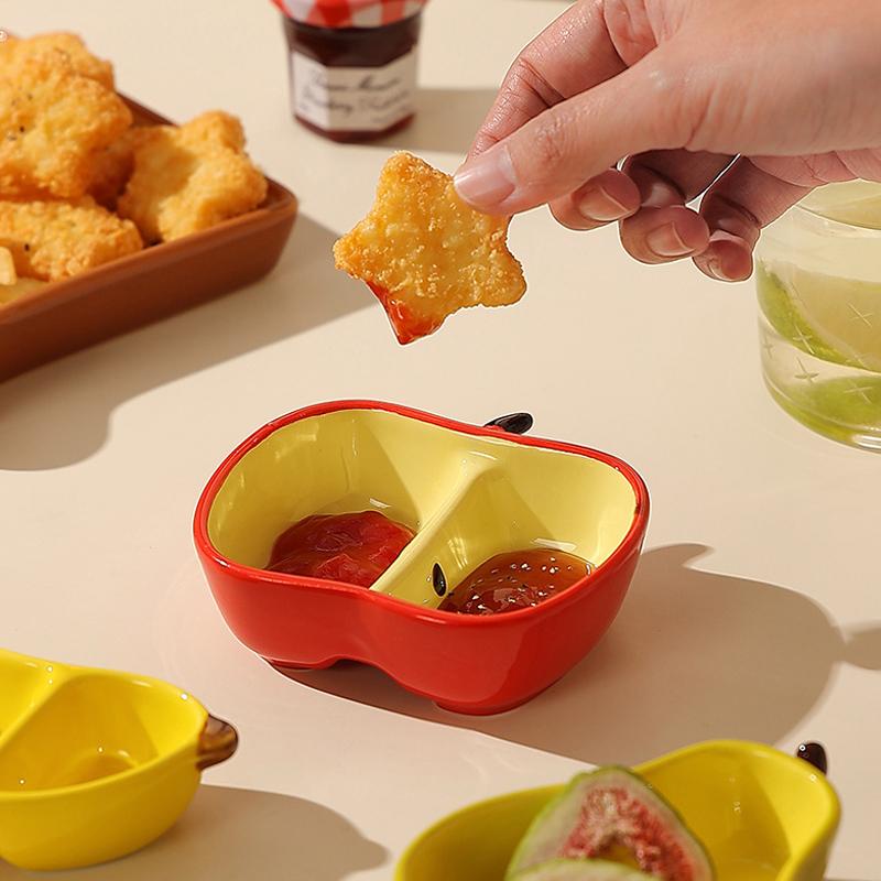 Kreativní porcelánová miska Korejský styl Roztomilý tvar ovoce Keramické domácí nádobí Barbecue Hrnec Omáčka Koření Misky