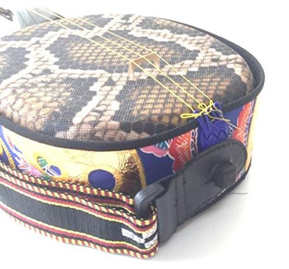 [Yonezu Sanshin Shop] Sanshin Strap, Minsa Pattern, Wine Red