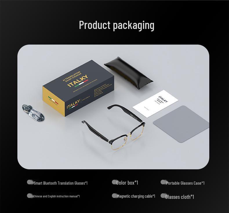Smart Bluetooth Glasses: Real-time AI Translation & Music for 100+ Languages
