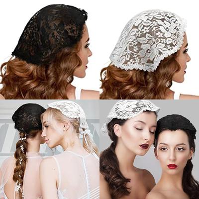 Diadema de Encaje de Verano para Mujer Pañuelo Redondo para el Pelo Pañuelo para el Cabello Diadema Elegante Pañuelos Pieza de Cabello Femenina Decoración Elegante