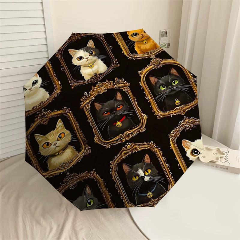 

1PC Cat portraits Umbrella-8-Rib Reinforced, Automatic Open, Lightweight & Durable, Cute Fashion Accessory for Outdoor-T355