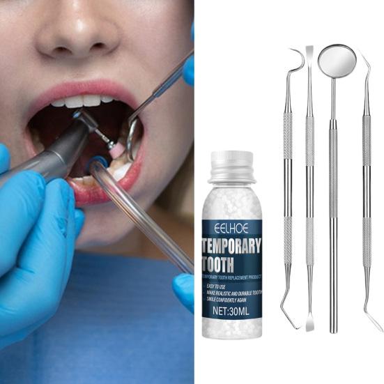 Lepidlo na opravu zubů Pohodlný rychlý účinek Účinná plasticita se srpovitým čisticím nástrojem Oral