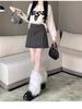 Irregular Pleated Wool-Blend Sequin A-Line High-Waisted Short Skirt for Women - Autumn/Winter 2025