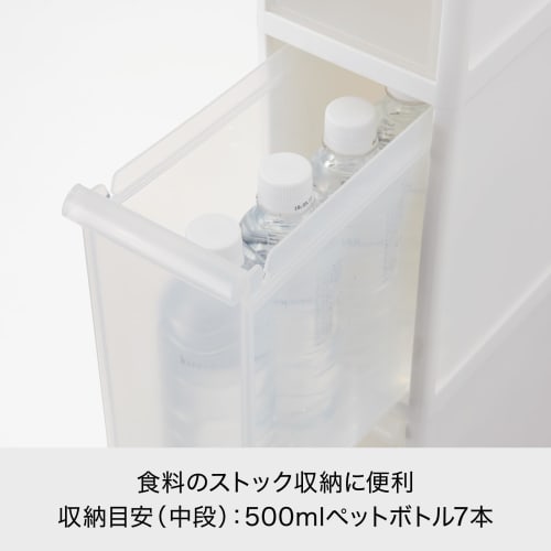 Like-it Kitchen Storage Drawers, Super Slim, 5 Drawers, Approx. 14cm Wide X 46.5cm Deep X 120cm High, White, Made In Japan, FTS-113
