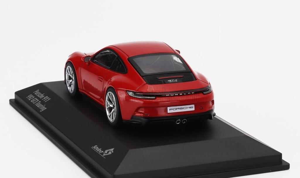 Solid Porsche Scale Diecast Car 911 992 GT3 Touring Coupe 2023 1/43 (Red)