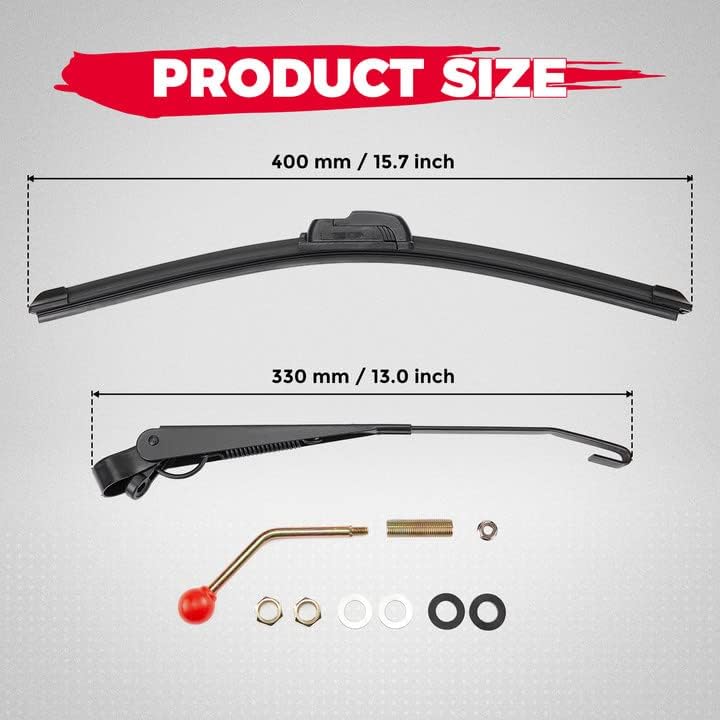 KEMIMOTO UTV Windshield Wiper Kit Hand Operated Manual Windshield Wiper for Hard Coated Or Glass Windshields Compatible with Maverick X3 Commander