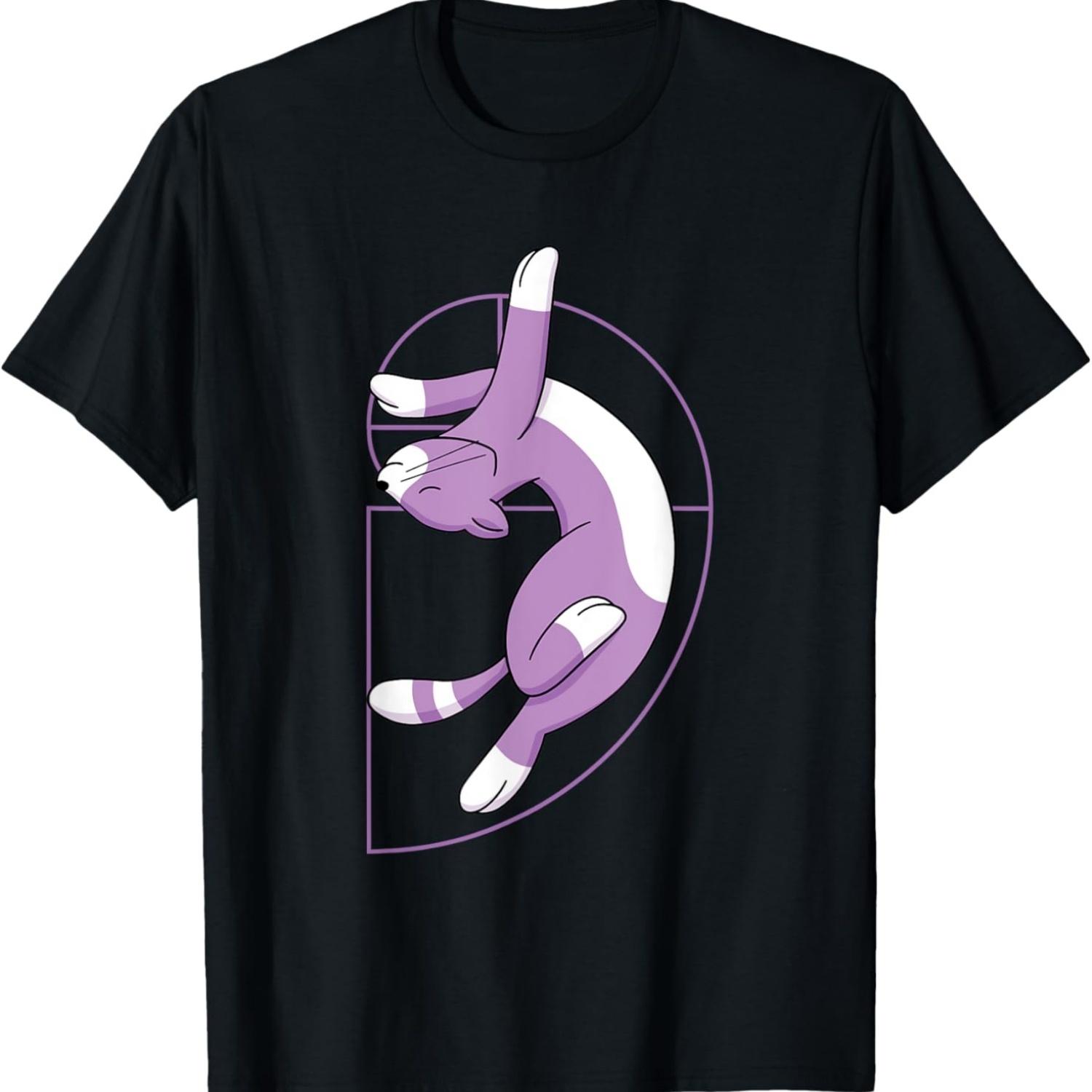 Funny Fibonacci Spiral Cat Meme Math Lover Science Teacher T-Shirt for Men Women Kids S чёрный