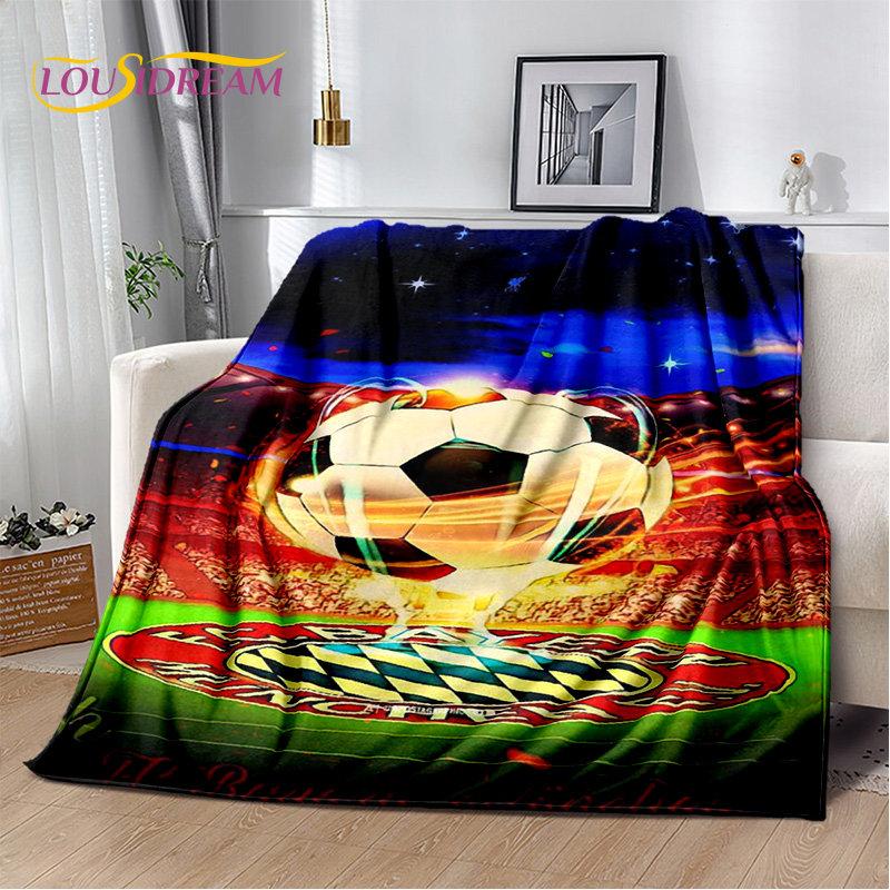 3D Football Art Cartoon Soft Plush Blanket,Flannel Blanket Throw Blanket for Living Room Bedroom Bed Sofa Picnic Cover Bettdecke