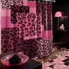 Dark Pink Leopard Shower Curtain Hot Pink Geometric Cheetah Print Shower Curta for Girls Bathroom Decor, Waterproof Fabric 70 x 72 inch with Hooks