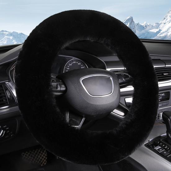 Bilrattkåpa Mjuk Luddig Varm Rattkåpa Vinter Plysch Biltillbehör