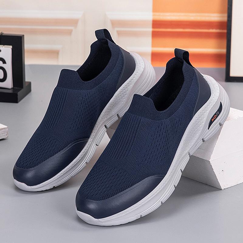 Large size elastic socks shoes low-top summer fly-woven mesh lazy shoes casual sports men's shoes