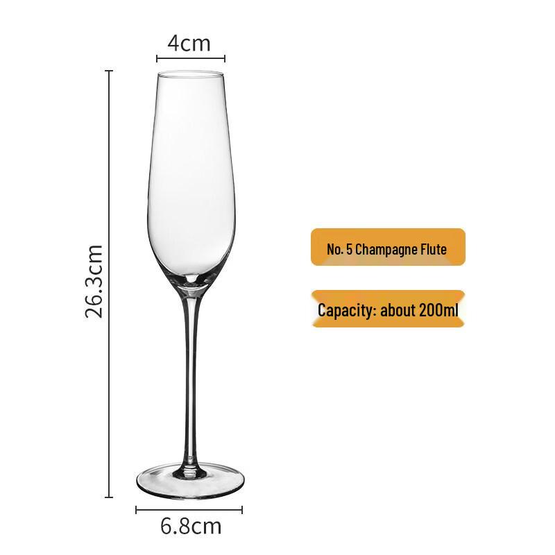 ZISIZ Lead-Free Crystal Champagne Glass