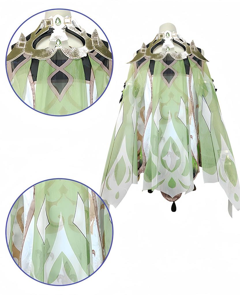 Genshin Impact Cosplay Naheeda Cosplay Costume Grass God Genshin Impact Adult Child Kids Size 130 140 White Grass Joka [NOKIJP] (Naheda, 140)