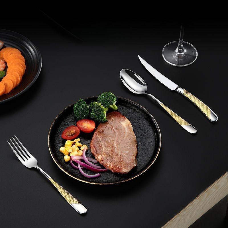 Kitchen Tableware Cutlery Set Cutlery Set Stainless Steel Luxury Dinnerware Fork Spoon Knife Western Dinner Set Gold