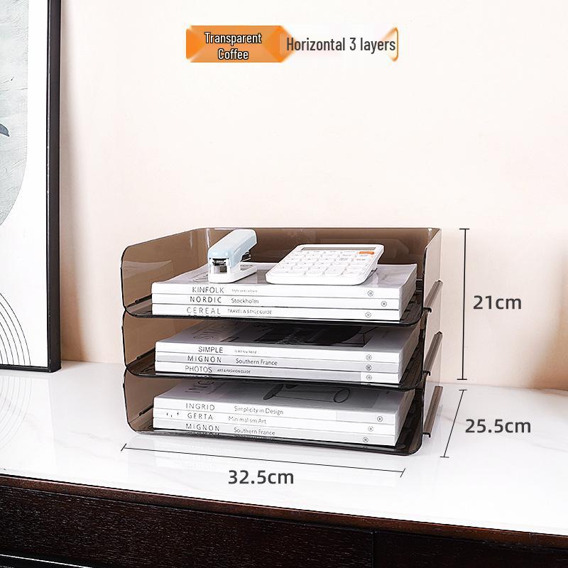 Acrylic Multi-Layer A4 Desktop Document Organizer - Transparent Stackable File Holder