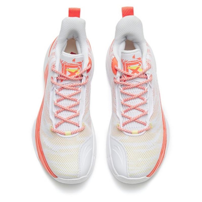Anta Charge 4 Mid-Top Vintage Basketball Shoes Men's White Red Sneakers 112231603-5