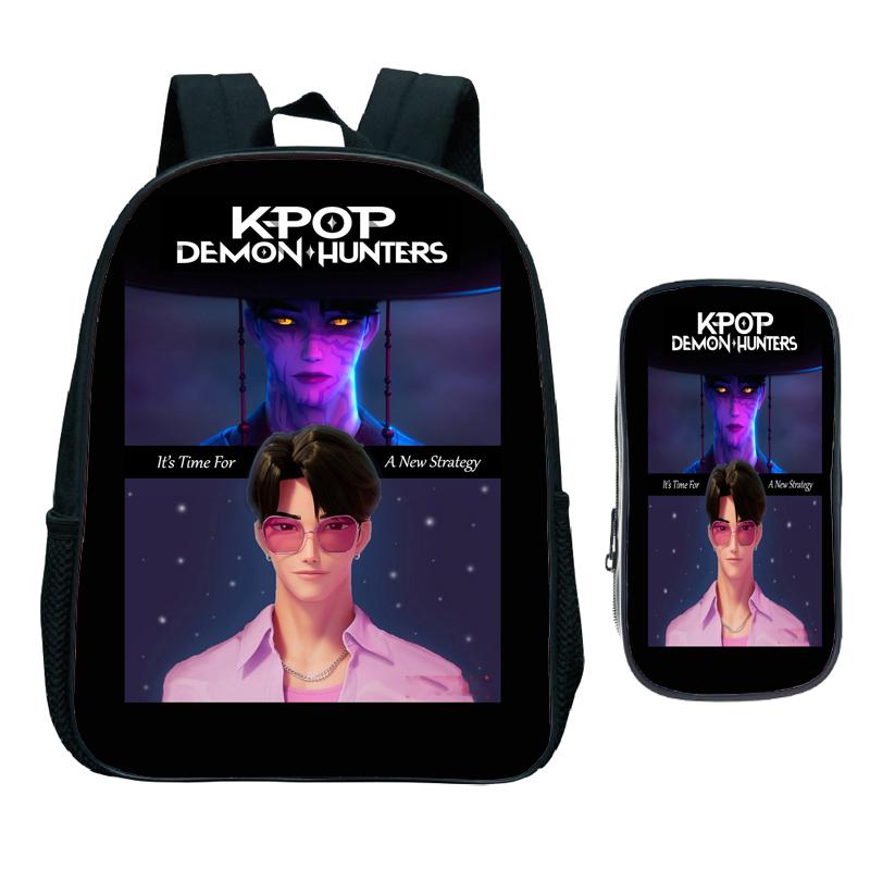 Detský KPop Demon Hunters Predškolský batoh 2-dielna súprava s peračníkom Deti Huntrix Dievča Batoľa Zoey Rumi Mira Saja Chlapci Ruksak