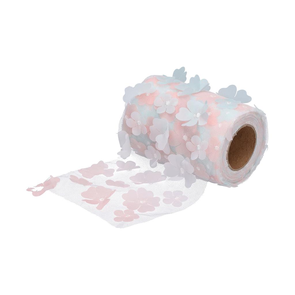 Flowers Tulle Rolls 10cm 10yd Premium Polyester Flexible Wide Application Exquisite Sparkling Tulle Rolls
