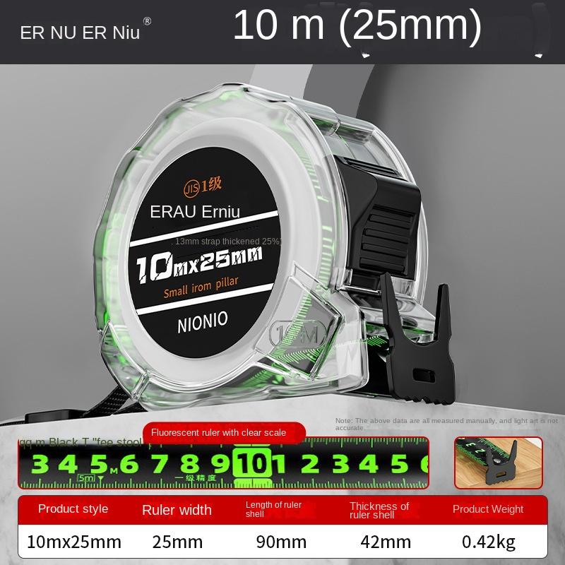 3/5/7/10m Fluorescent Tape Measure Double-sided Scale Black Technology Wear-resistant Thickened Multi-purpose Measuring Tape