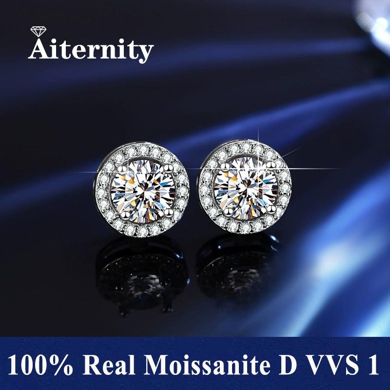Promotion Moissanite Earrings for Women Pass Diamond Test Pen 100% With Ear Studs 925 Silver Fine Jewelry