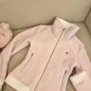 Women's 2025 Winter Pink Lambswool Stand Collar Slim Fit Jacket - Korean Style, Warm & Stylish
