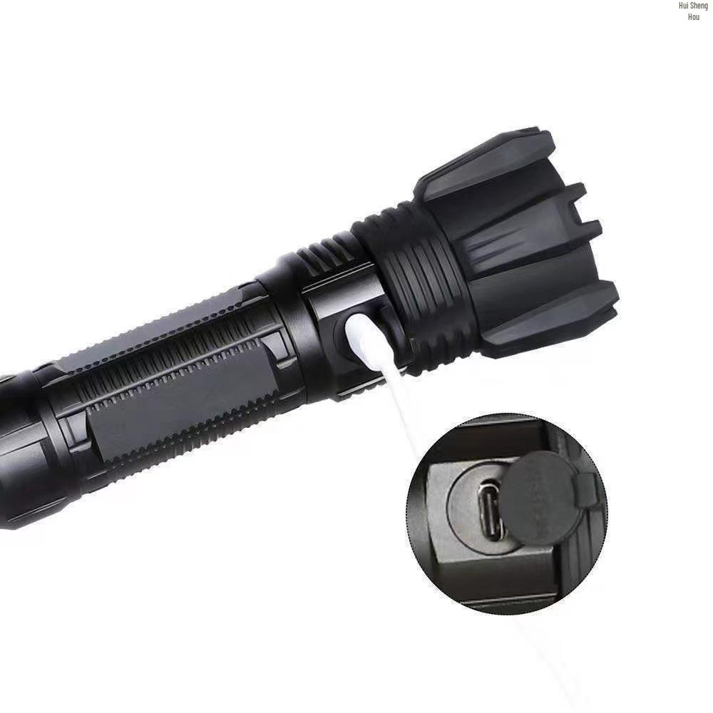 P70 Super Bright Long-Range USB Rechargeable Waterproof Flashlight with Telescopic Zoom