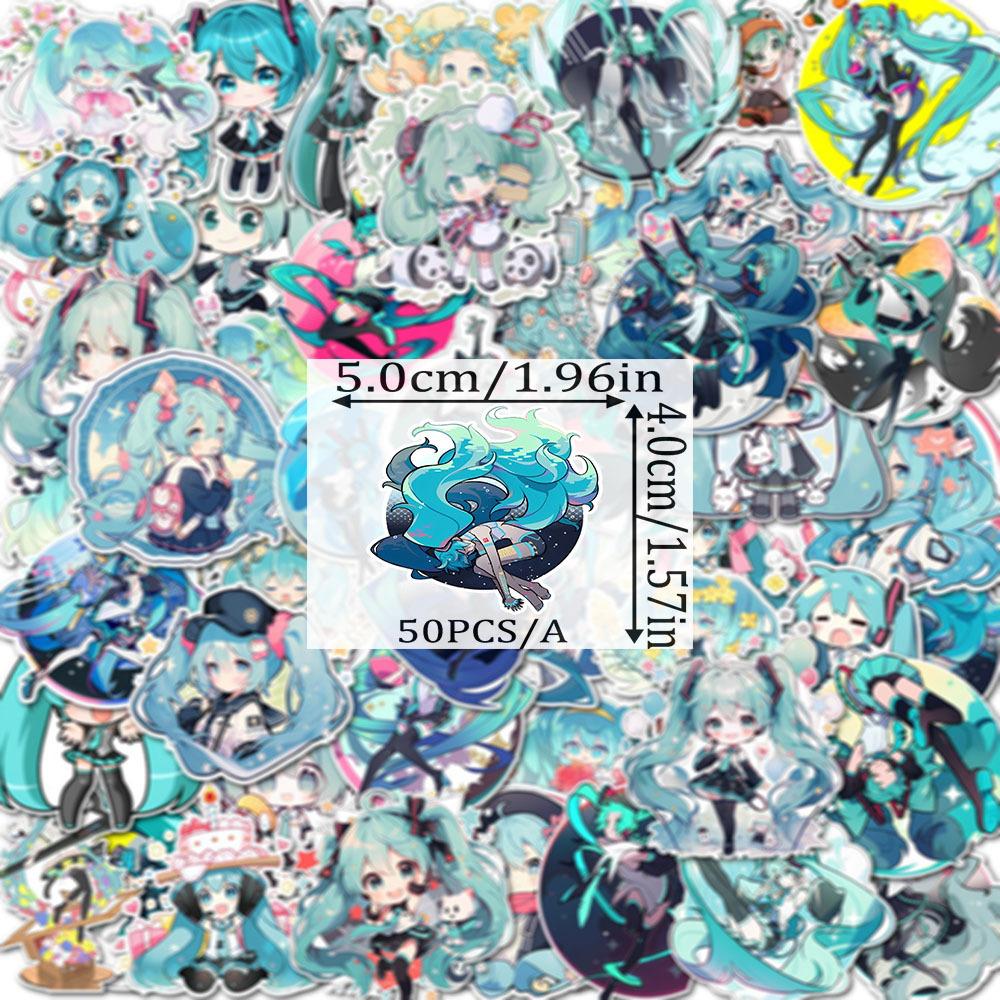 

50Pcs Kawaii Chibi Anime Graffiti Stickers Hatsune Miku Pack Suitcase Laptop Phone Skateboard Cartoon Stickers Kid GIfts Playthings