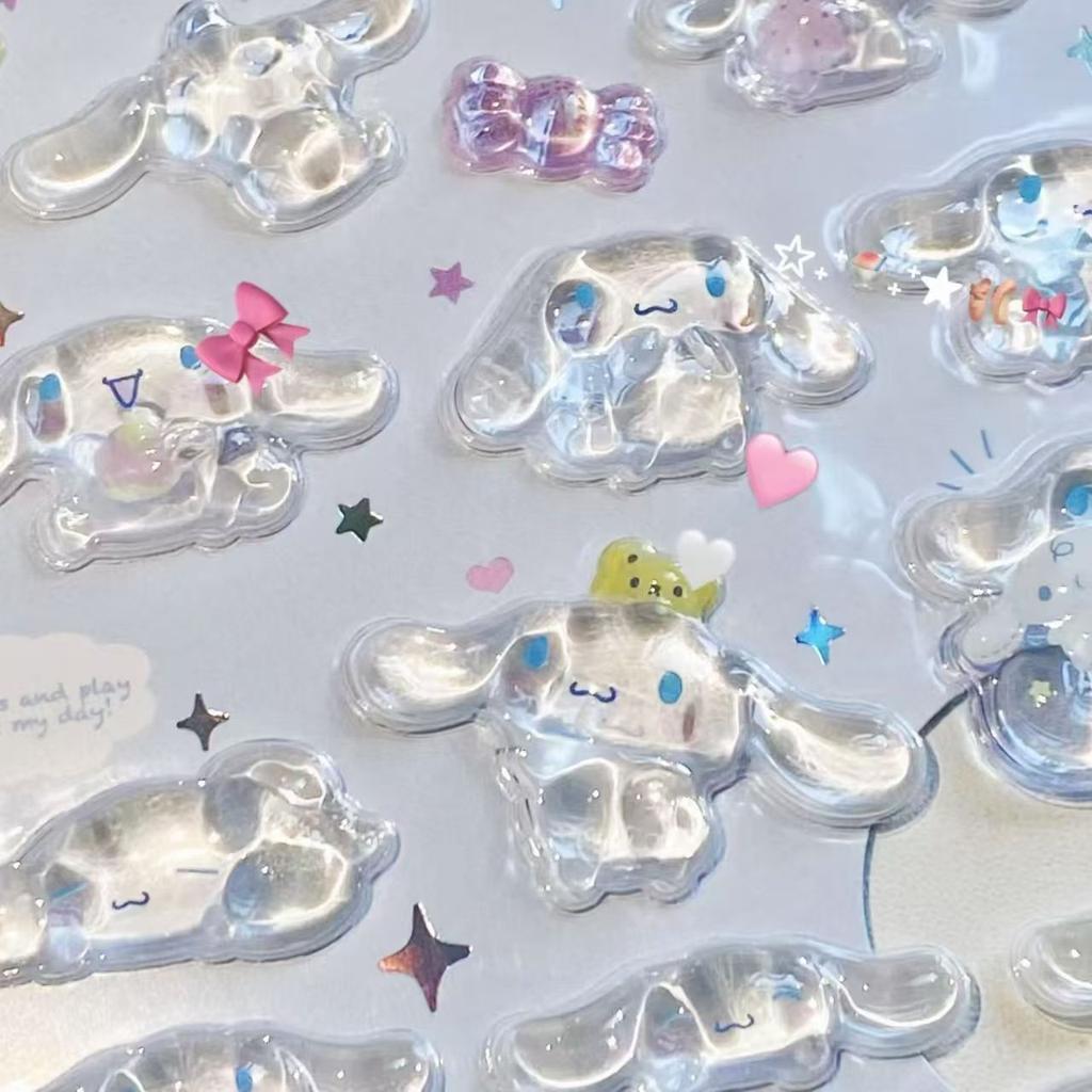 Best-selling Fashion 3D Embossed Kuromi & Cinnamoroll Cartoon Decorative Stickers - Kids' Toy Stickers