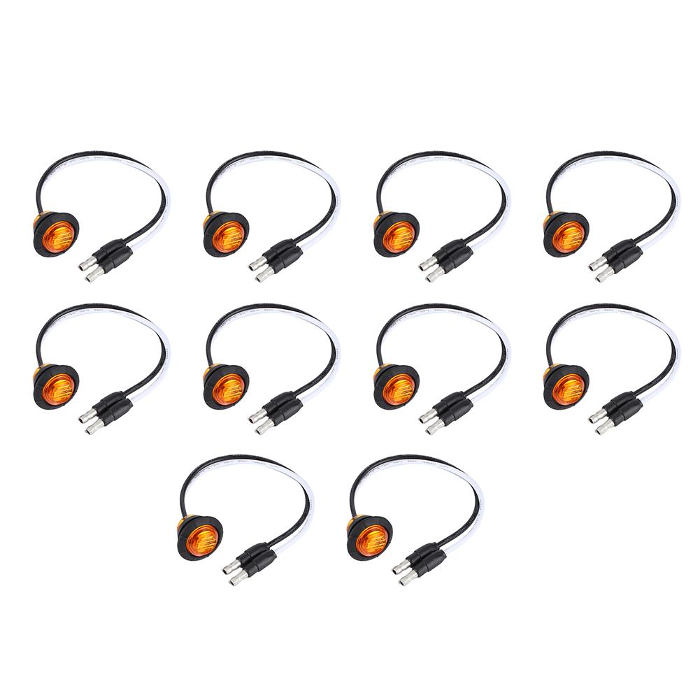 10 Stück 34 Zoll LED Seitenmarkierungsleuchte Begrenzungsleuchte mit DC-Anschluss 12V für Auto Anhänger LKW