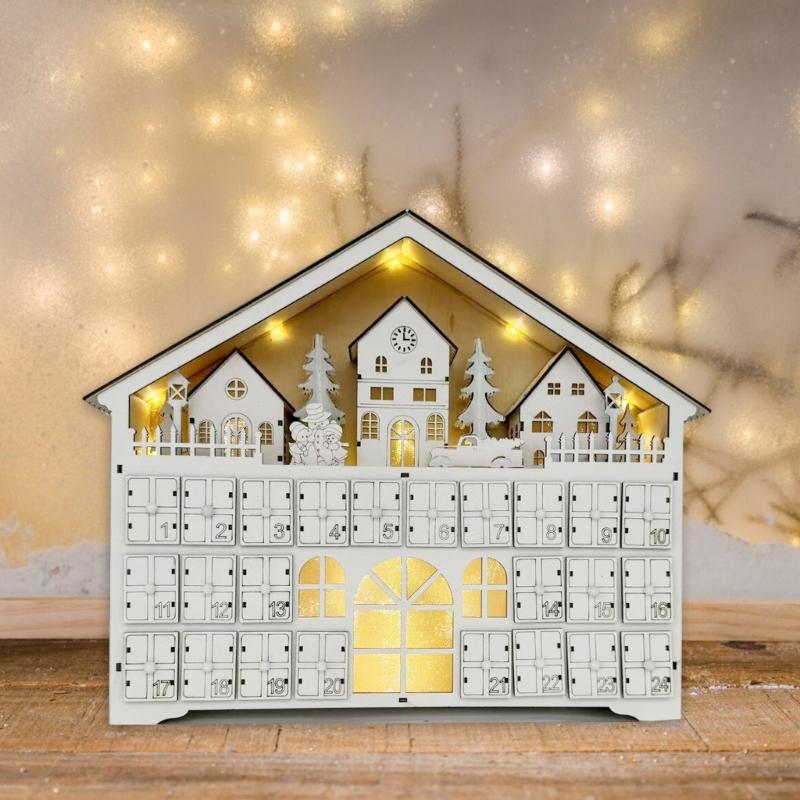 Festival 24 Day Christmas Countdowns Calendar Christmas Countdowns Calendar with 24 Drawers and Christmas Scene