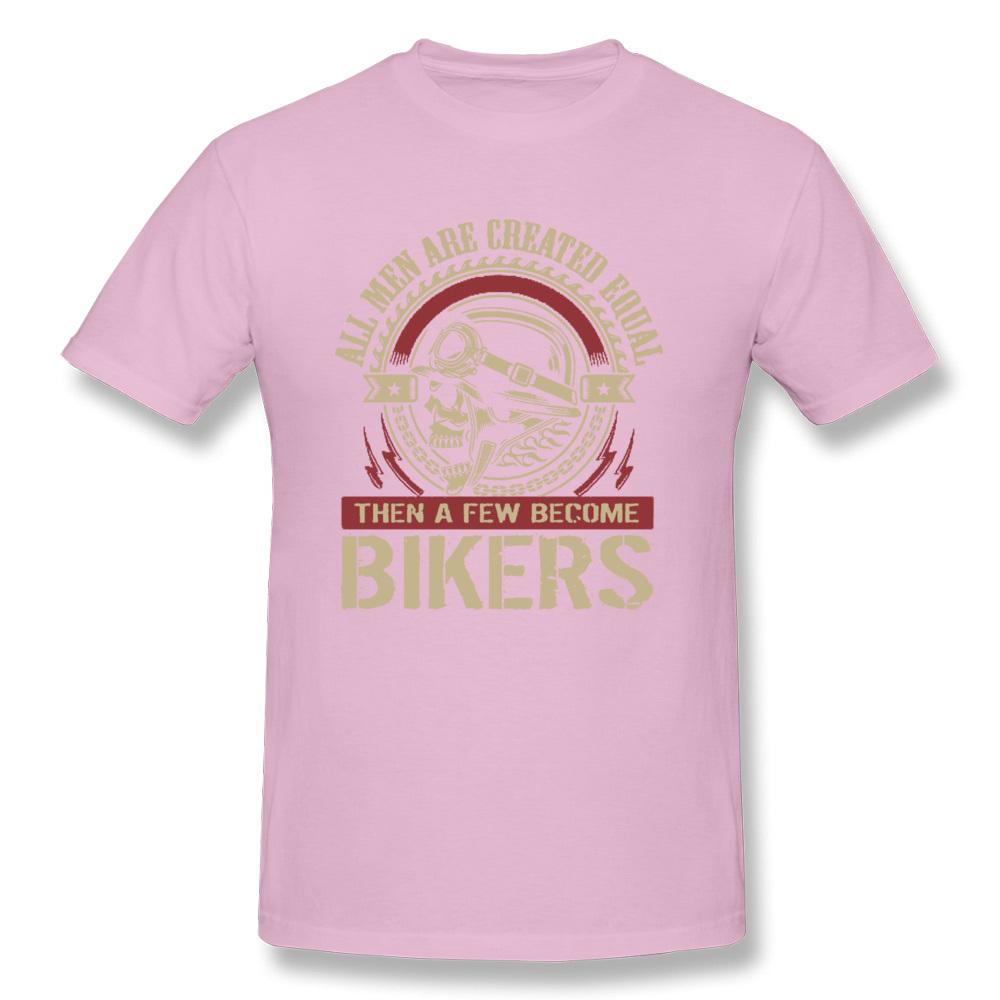 Vintage Motorcycle Skull Tshirt All Men Are Created Equal Then A Few Become Bikers Summer Motorbike Tops & Tees New