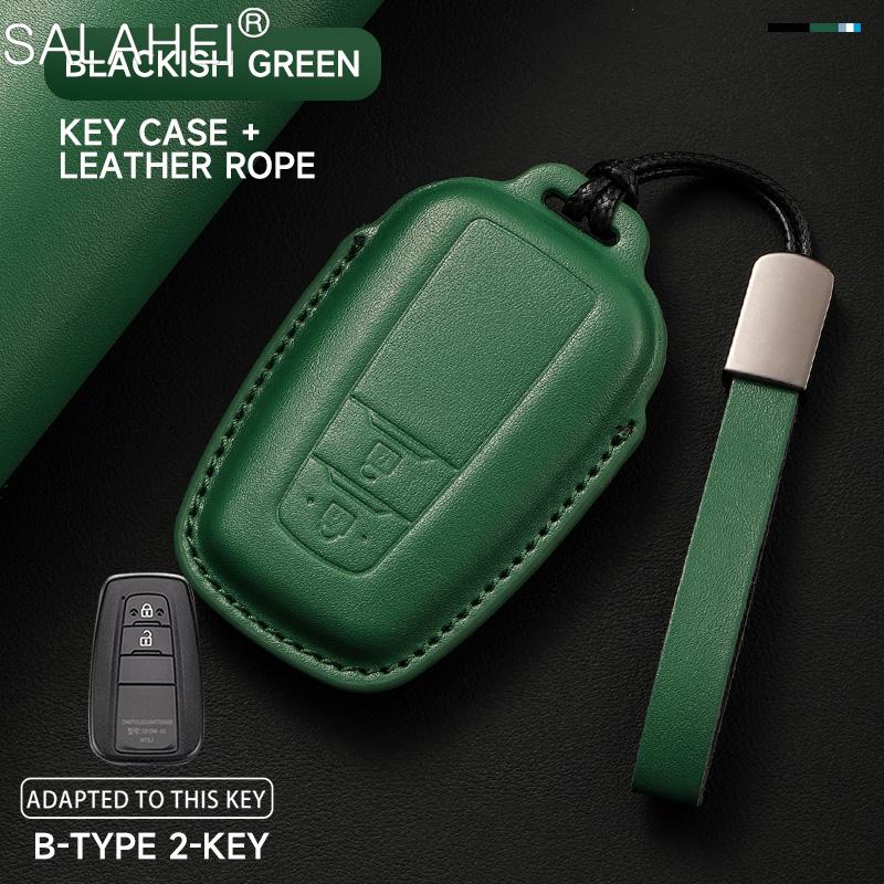 Leather Car Key Case Cover Shell For Toyota Prius Camry Corolla C-Hr Chr Rav4 Prado Izoa Levin Avalon    Accessories