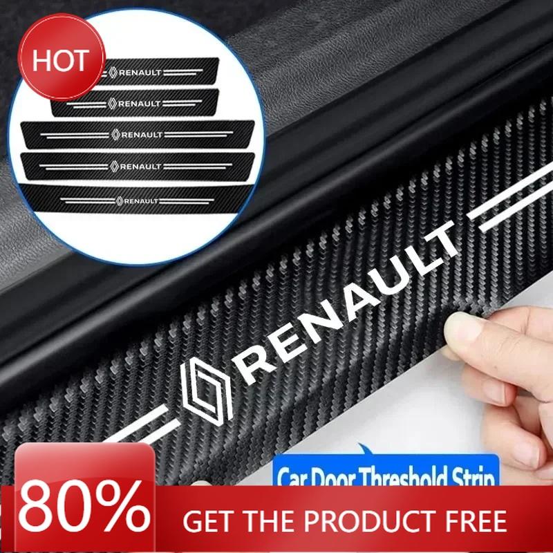 Radkappen Auto Logo Schwellerleiste Türschweller Schutz Aufkleber Für Neuen Renault Clio Megane Trafic Captur Master Logan Kangoo Staub