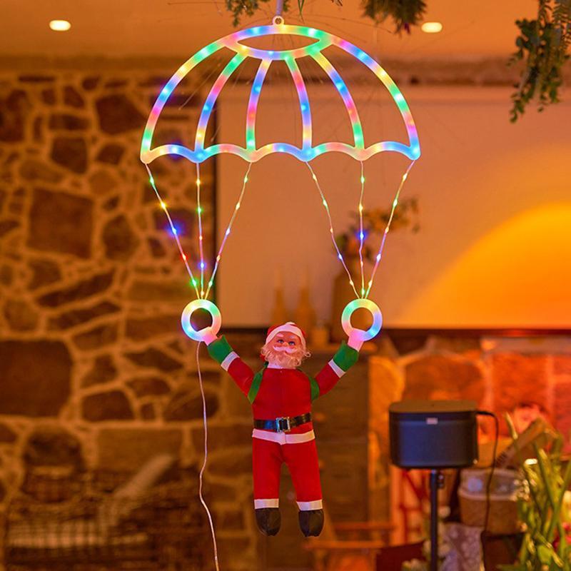 

Usb Christmas Decorations Lamp Outdoor Santa Claus Parachute Light Waterproof 8 Modes Hanging Holiday Light for Indoor Eave Roof