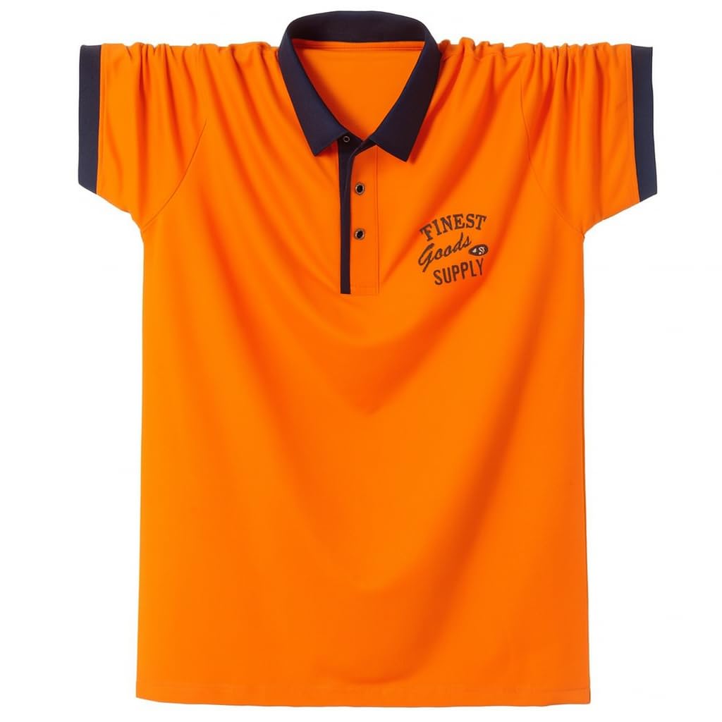 

Two Steps Behind Men s Short Sleeve Golf Polo Shirt, Loose Fit, Size RE59 (XL, Orange)