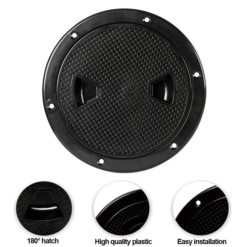 ABS Round Deck Inspection Access Hatch Cover Plastic White Black Boat Screw Out Deck Inspection Plate For Yacht Marine 4/6/8inch 3