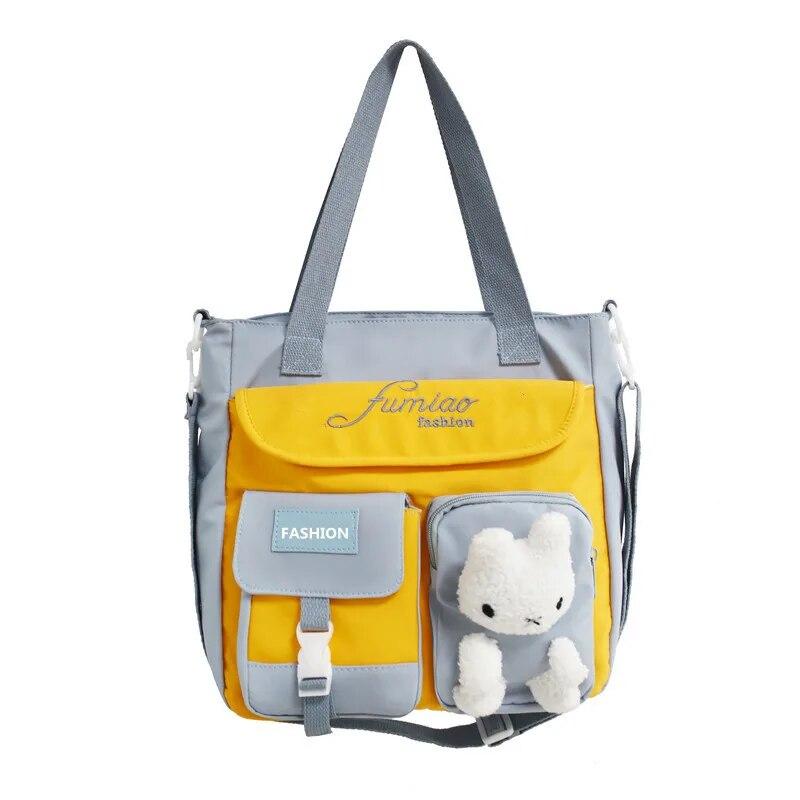 Borse Messaggero da Scuola da Donna per Donna Borsa a Mano Ragazze Adolescenti Cartone Animato Tela Borsa a Spalla Impermeabile Nylon Borse Tote Cartelle