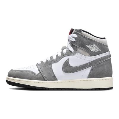 Air 1 Retro High OG GS Washed Black Kids Sneakers Grey Fire-Red Light-Smoke-Grey FD1437-051