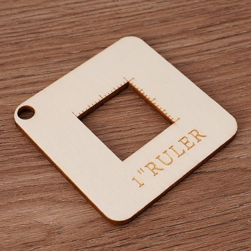 Pengukur Jarum Rajut Kayu Pengukur Jarum Jahit Persegi Alat Rajut dan Jahit