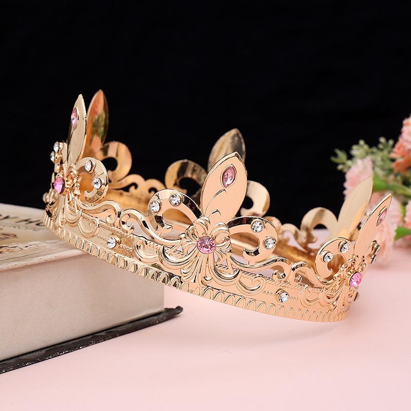 Men's Golden King's Crown Headwear Adult Birthday Crown Halloween Stage Opera Performance Unisex